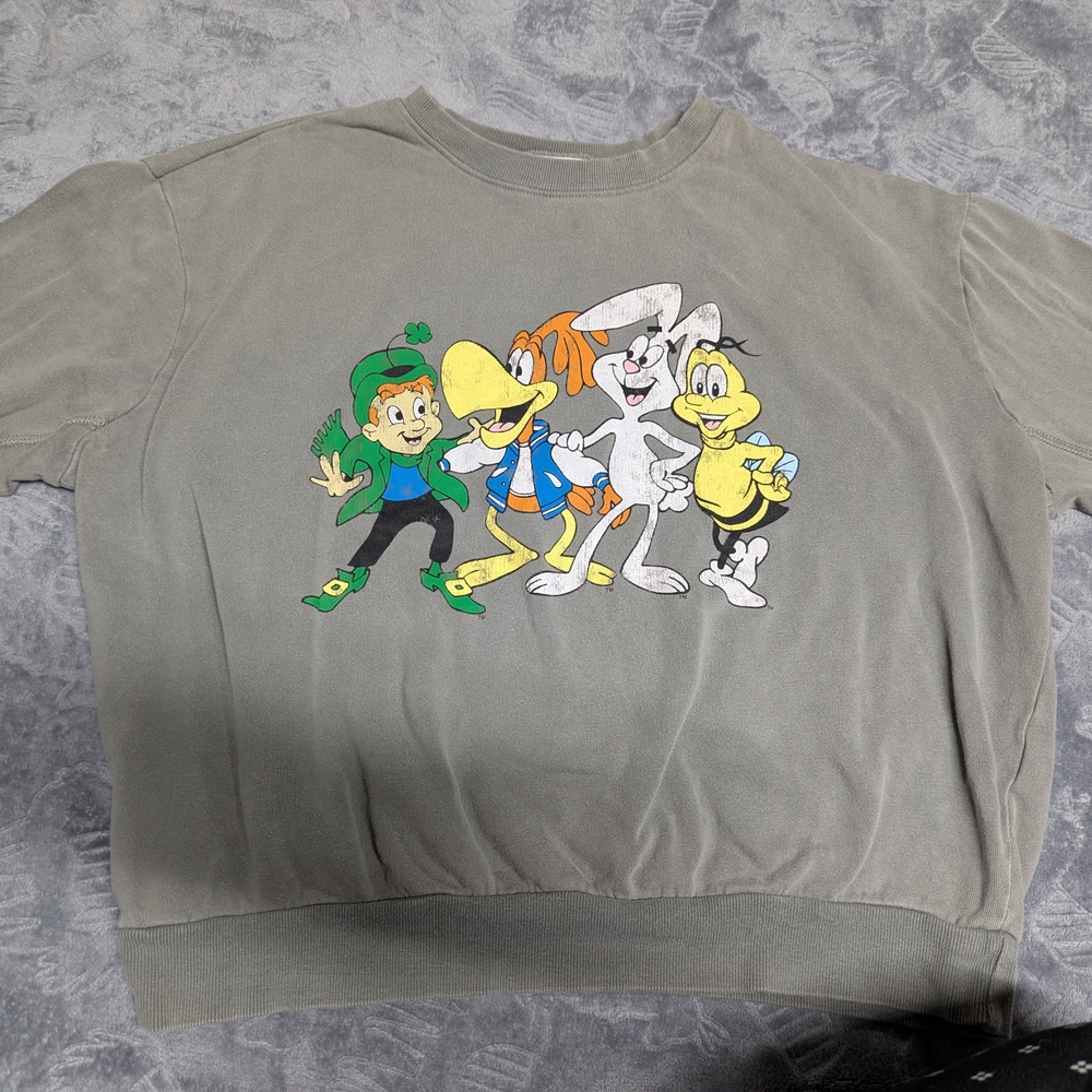 Vintage Style Cereal Mascots Crew Neck